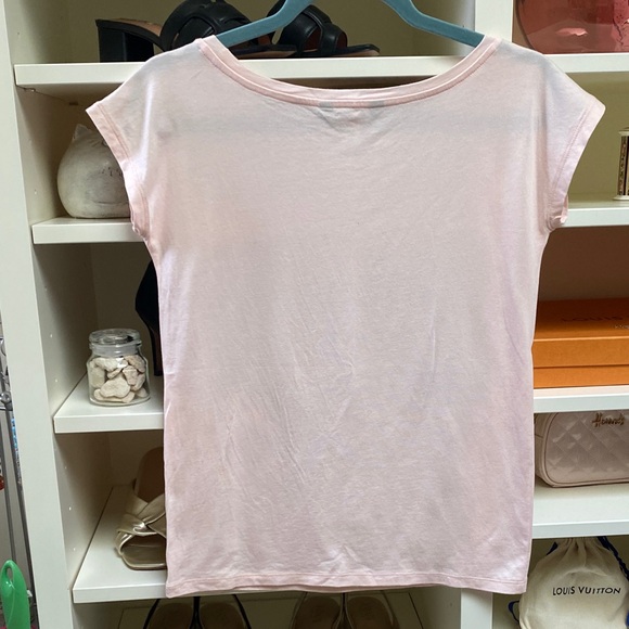 Lauren Ralph Lauren Light Pink Graphic Tee - Paris Coffee Scene. XS. LIKE NEW! - Picture 5 of 6